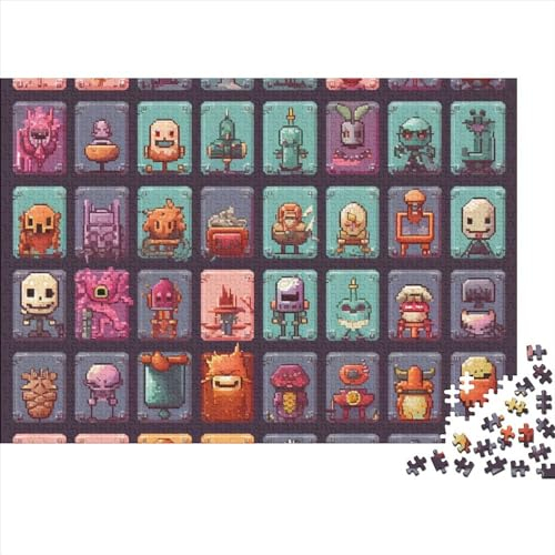 Pixel Style Puzzle, Impossible Puzzle, Pixel Minion Puzzle Game, for Adults Stress Relieve Game Toy Gift for Adults and Children from 14 Years 1000pcs (75x50cm)