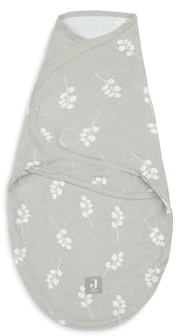 Jollein Pucksack Baby 0-3 Monate - Twig, Olive Green - 100% Baumwolle - 0.5 Tog - Sommerwrapper Neugeborene - Swaddle