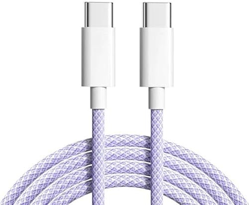 For Motorola Razr 40 / Razr 40 Ultra Charger cable Nylon Braided 1M (60W) USB C Charger Lead Fast Charging USB C Cable For Motorola Edge 40 / Edge 40 Pro/Edge 40 Neo (PURPLE)