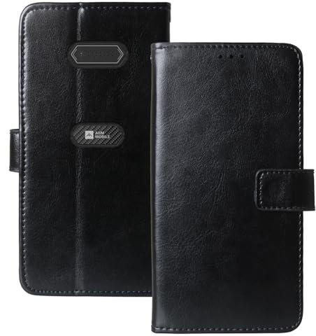 Anybird Flip Leder Tasche Hülle Für AGM M9 4G 2.4 Lederhülle Handyhülle Schutzhülle Klapphülle Handytasche Handy Etui Brieftasche Cover Case Abdeckung (Schwarz)