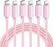 ilikable USB C to Lightning Cable 3Pack 1/2/3M [MFi Certified] iPhone Fast Charger Cable PD Fast Lightning to Type C Cable Compatible with iPhone 14 13 12 11 Pro Max iPad Pro AirPods-Pink