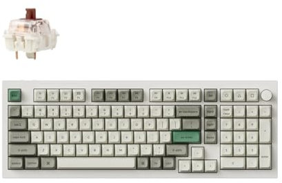 Keychron Q5 Max Kabellose Mechanische Tastatur, Voll-Aluminium, 2.4 GHz, Bluetooth, QMK, 96% Layout, RGB mit Hot-swappable Gateron Brown Schalter Kompatibel mit Mac Windows Linux - Weiß