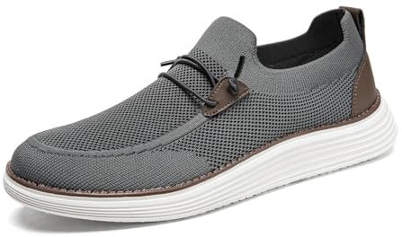 VGPSFN Mocasines de Hombre Mocasines Planos sin Cordones Zapatos náuticos Zapatos para Caminar Zapatos Formales Transpirables cómodos y livianos Gris Oscuro EU 39