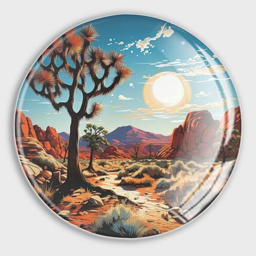 Kleine Kühlschrankmagnete, Glas, Joshua-Baum-Nationalpark, runde Kühlschrankmagnete, magnetische Aufkleber für Kühlschrank, Urlaub, Briefkasten, Garagentor, Schule, Dekoration, Reise-Souvenirs