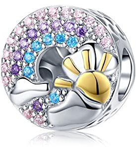 Armband Charm Bead Regenbogen Sonne DIY Charm 925 Sterling Silber passend für Pandora Armband Halskette, Europäisches Charms Armband