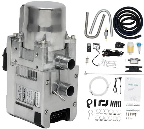 QWBDNMQP Dieselheizung, 12 V, 5 kW, Diesel-Wasser-Standheizungssatz –40~80 °C, Wärmeleitungs-Kühlmittel-Heizmotor mit LCD-Schalter und Fernbedienung für Van, Boot, LKW, Wohnmobil, Anhänger, Wohnmobil