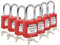 Bolvina Lockout Tagout-Schloss-Set - 7 Rote LotoLocks, Lock Out mit Unterschiedlichen Schlüsseln - Vorhängeschloss mit 2 Messingschlüsseln im Lieferumfang Enthalten