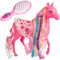 Spielzeugpferd/Pferd + Zubehör - passend für Barbie Puppe - 25,5 cm hoch - mit abnehmbaren Sattel + Zaumzeug - mit Haaren - ideal auch für 29 cm Spielzeug ..