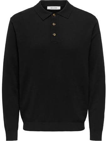 Only & Sons Herren Only & Sons Male Gestrickter Rollkragen Onsloui Gestricktes Poloshirt Onsloui Reg 12 Ls Mel Polo Knit (1er Pack)