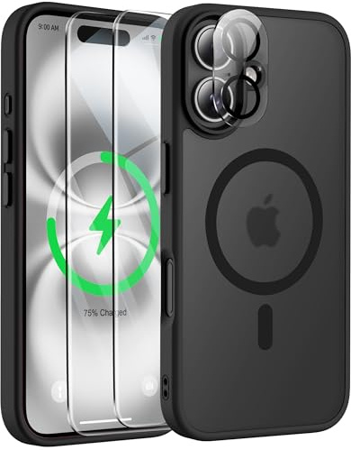 ORETECH Magnetic for iPhone 16 Case, Matt Back Black