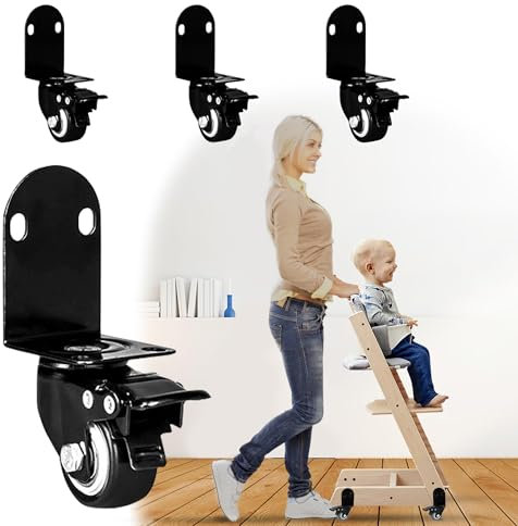 360° drehbares Radzubehör mit Sicherheitsschlössern, passend für Stokke Tripp Trapp Hochstuhl – verbessert Mobilität und Komfort für Ihren Hochstuhl