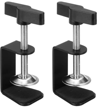 PATIKIL Aluminum Alloy Desk Clamp, 2Pcs Universal C Clamps Heavy Duty g Clamp Base 0-51mm Clip Range Stand Plastic Handle Mounting Accessory Cabinet Clamps for Tables Woodworking Welding