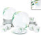 MamboCat Service de table 30 pièces White Calla I Floral élégant Service de table en porcelaine avec décor floral pour 6 personnes I 6 tasses, soucoupes, assiettes à gâteau, assiettes creuses et