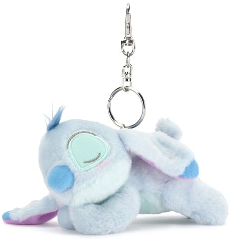 Disney Store Official Peluche Porte-clés Stitch endormi, Lilo & Stitch, 13 cm/5, Peluche Alien avec Porte-clés Amovible, Convient aux Enfants à partir de 1 an