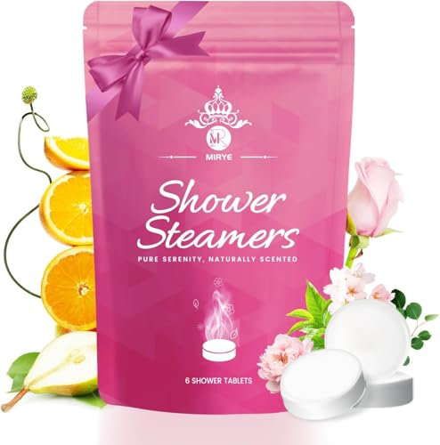 MR MIRYE Shower Steamers 6 Pack with Soothing scents. Perfect for Christmas Stocking Stuffers Birthdays Mother's Day Self Care, Home spa Relaxation for Aromatic Tranquility & Easy Wellness