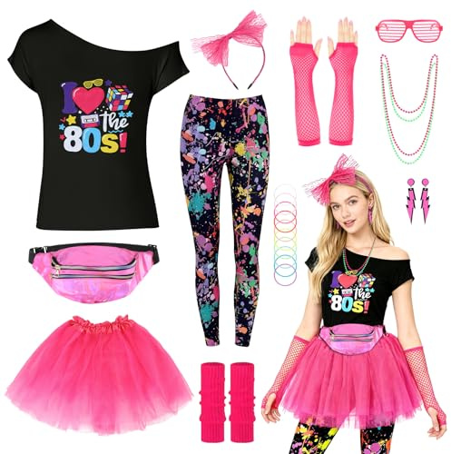 80s Fancy Dress for Women 80s Party Fancy Dress 80s Outfits for Women 1980s Fancy Dress Women Ladies 80s Fancy Dress Womens 80's Costume 80s Outfit 80s Party Costume Set 80s Costumes Accessories