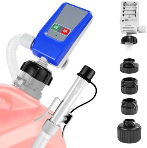 Benzinpumpe für Kanister, 3.2GPM Kraftstoffpumpe mit Auto Stopp Sensor | 12L/min Elektrische Transferpumpe mit 4 Adaptergröß 1,3m/51Zoll Schlauch Dieselpumpe für Benzin, Diesel, Kanister, Öl, Wasser