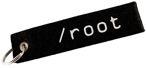 Llavero de fieltro para frikis, nerds y fanáticos de la informática (gadget y regalo), Root (Negro) - LX1523