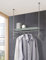 Hängegarderobe mit Glasbord, 10 drehbare Garderobenhaken, Edelstahl geschliffen, mit Hutablage aus Glas - PHOS Design