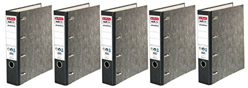 5er Sparpack herlitz Doppelordner maX.file nature A4 sw 7cm 2xA5 quer Ablage sk Rückenschild (5)