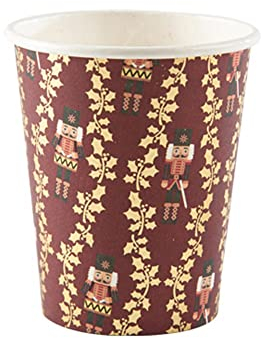 Générique - 8 GOBELETS Carton Casse-Noisette 255ML Rouge