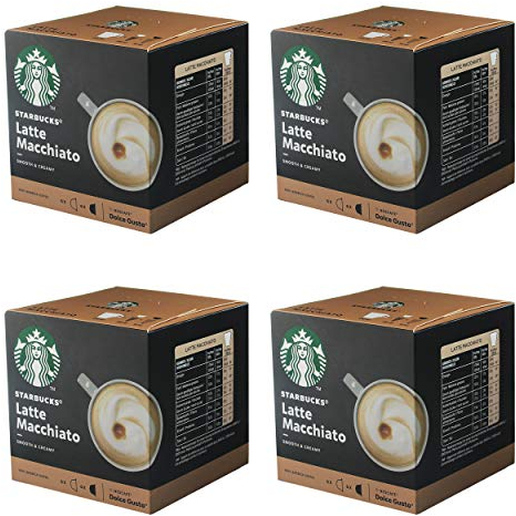 Starbucks Nescafé Dolce Gusto Latte Macchiato Lot de 4 boîtes de 12 Capsules de café