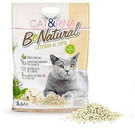 CAT&RINA LETTITISCH BE Natural al Tofu Lt 5,5 Katzen Einstreu - Angebot 6 Stück