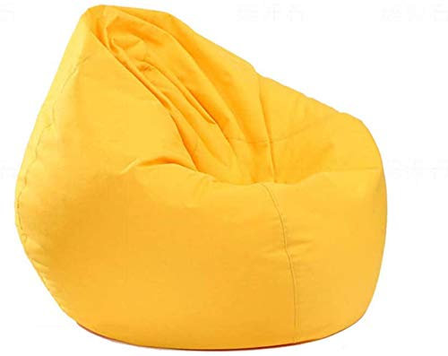 BriskyM Waterproof Polyester Zipper Bean Bag Chair Cover, Yellow, 78.7 x 47.2 x 7.5 cm, Gaming, Indoor, Outdoor