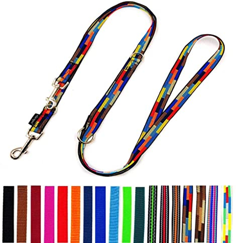 Hundeleine Doppelleine verstellbar 2m / 2,40m / 2,80m / 3,50m / 5m große Hunde 20mm/25mm (Navajo (8 farbig) 20mm, 5m)