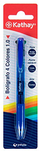 Kathay 86210030 Kugelschreiber, 4 Farben in 1, Rot, Blau, Schwarz und Grün, Öltinte, Spitze 1 mm.