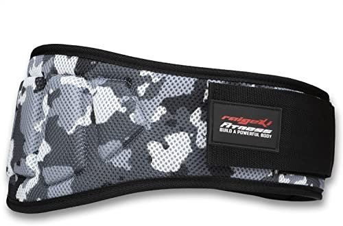 Gewichthebergürtel (+ Trainingspläne) Fitnessgürtel für Bodybuilding, Krafttraining, Gewichtheben und Crossfit Training - Weightlifting Belt für Damen und Herren (XXL, Weiß-Camo)