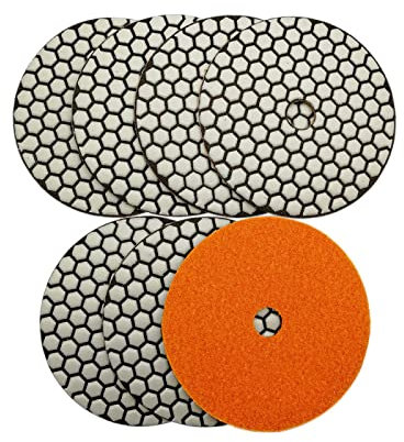 7pcs 125mm #200 Dry Polishing Pads Diameter 5inch Resin Bond Diamond Flexible Grinding Disc For Granite Marble Ceramic