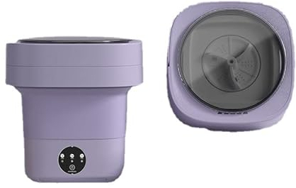 Lavatrice portatile Mini lavatrice pieghevole Blue Ray sterilizzazione Rondella automatica con centrifuga asciugatrice per lavaggio biancheria intima (viola)