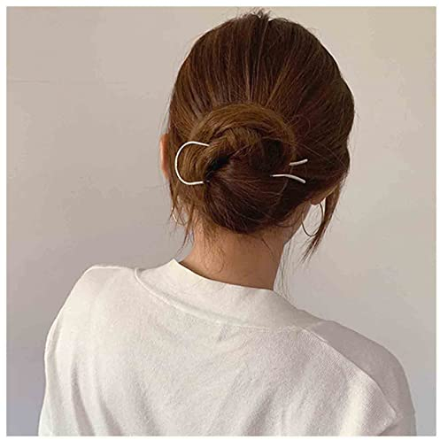 Inateannal U Form Haarnadel Metall Haar Gabel Vintage Haar Sticks Silber Haar Gabel Hochsteckfrisur Haarspange Minimalistisch U Geformt Haar Stick Zubehör Für Frauen Und Mädchen Geschenke