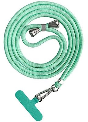 Bigcousin Universale Handykette,Handyband passend für Standard Handyhülle,Kette zum Umhängen mit Pad Handy Lanyard,verstellbar und abnehmbar,Mintgrün