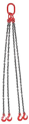 Lfhelper 4 Legs Lifting Hook Chain Sling, 11023LBS / 5T Lifting Chain Sling with Hooks, Heavy Duty 1.5M Lifting Chains Chain Hanging