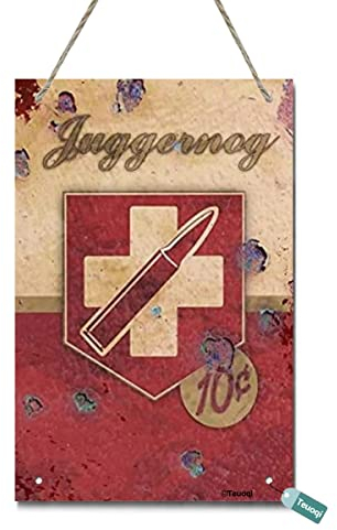Juggernog Perk - Mini poster con bottiglia d'acqua e bibite gassate, decorazione da parete in metallo, motivo: Call of Duty, zombie, bar, pub, garage, 20,3 x 30,5 cm