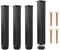 Brelet Set 4 Piedi Letto Universali per Rete a Doghe 20~22cm Regolabili, Piedini per Letto Quadrato Design Naturale, Piedini per Letto Contenitore, Gambe per Mobili in Acciaio Nero