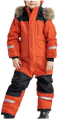 Combinaison de Neige/de Ski Hiver Pour Enfants garçons Filles Ensemble de Ski Une pièce Light à Capuche amovible Coupe-Vent Imperméable éPaissi Respirante Fille Chaud Snowsuit Vêtements De Night