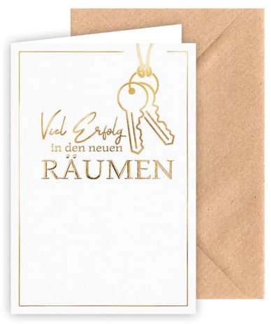 KE - Glückwunsch-Karte zur Firmierung, mit Umschlag, DIN B6, Karte neue Firma, Firmung/Firmungskarte,Geschäftseröffnung, Motiv: Schlüssel