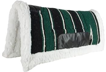 Brama West Westernpad Nikan - mit Webpelzrand stoßabsorbierend - Schwarz/Dunkelgrün - Größe 50 x 50cm