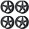 4x AUTEC Felgen Alufelgen DELANO 8.5x20 ET42 5x112 Schwarz matt poliert kompatibel mit VW Beetle Eos Golf V Golf VI Golf VII Jetta Passat CC Scirocco Ti