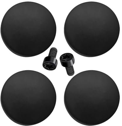 Vbnuyhim Ersatzknöpfe für Ring-Türklingel, Reparaturset mit 4 Knöpfen und 2 Schrauben, Schwarz, Drucktaste, manuell, Silikon, Metall