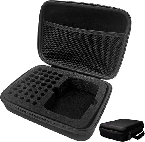 FORYNXHWIN Battery Organiser Storage, Battery Storage Box Safe Neat Shockproof Hard Portable Batteries Case, Holds 40 Various Types of Batteries (AA AAA), with Mesh Pocket for Chargers