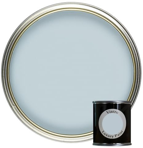 Vintro Paint | Luxury Matt Emulsion | Smooth Chalky Finish | Multi Surface Paint | for Walls, Ceilings, Wood and Metal | 125ml (Blue-Grey - Aurora)