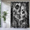 KnSam Tenda da doccia con teschio, 300 x 200, motivo teschio, nero, tenda da doccia gotica, in poliestere, teschio, Halloween, scheletro, tenda da doccia