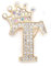 Broschennadeln für Frauen, Kronen-Initialen-Brosche, Buchstaben-Brosche, Charms für Socken, Strass, Anstecknadel für Kleidung, Hut, Taschen, Modeschmuck für Frauen, Metall, Kein Edelstein