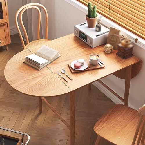 VOXMDY Küchentisch Ausziehbar, Gartentisch, Biertisch, Einfach zu Installierender, Platzsparender, Ausziehbarer Ovaler Esstisch aus Massivholz für Küche/Wohnzimmer