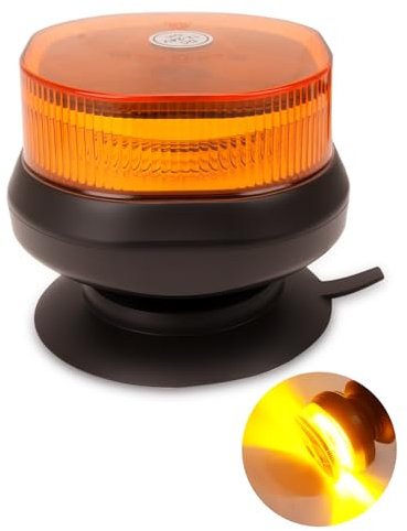 SUPAREE 12/24V Warnleuchte Auto Dach LED Rundumleuchte magnet LED Rundumleuchte Zigarettenanzünder 12 Blinkmuster Amber für Traktor LKW Traktor Golfwagen SUV