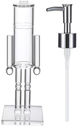 Nutcracker Soap Dispenser With Hand Pump 30x9.5x9.5cm Refillable Christmas Hand Soap Bottle 5.5oz Transparent Acrylic Festive Wash Liquid Lotion Clear Shower Gel Bottle Collectors Bathroom Counters